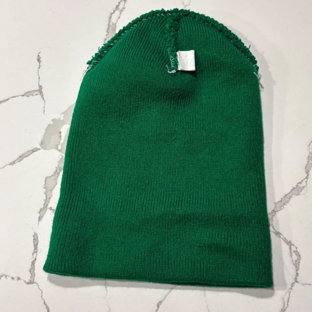 Men's Women's Pair Unisex Soft Knit Winter Acrylic Beanie Hat Cap OS Green Red